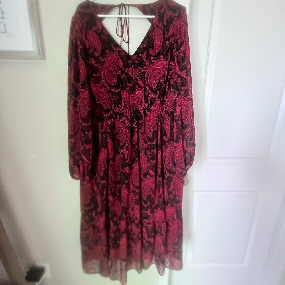 Torrid Black and Red Pleated Sundress with Bishop Sleeves